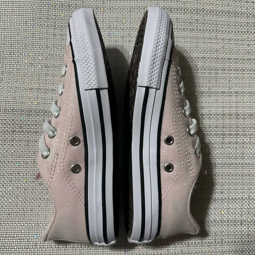 Converse 13 & 1,2,3 Girls Light Pink Metallic White Black Brown Soles Sneakers